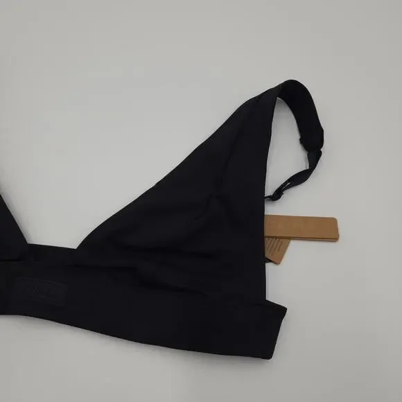 SKIMS Swim Plunge Bikini Top in Onyx Size M - Picture 4 of 7